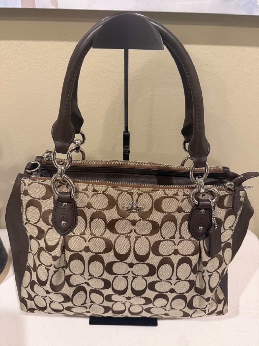 Coach Signature Canvas Collette Tote Bag in Khaki/Coffee